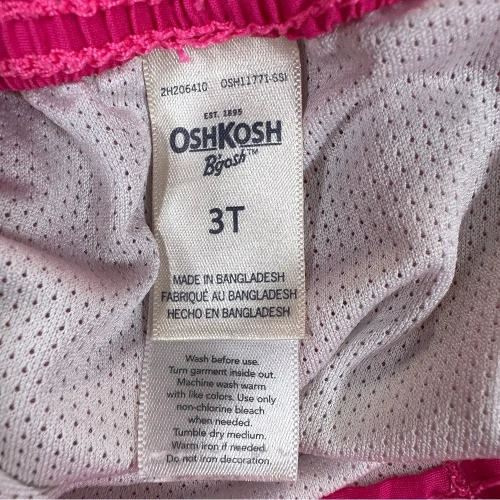 OshKosh B'gosh Pink Yellow Blue Palm Tree Beach Swim Trunks Sz 3T